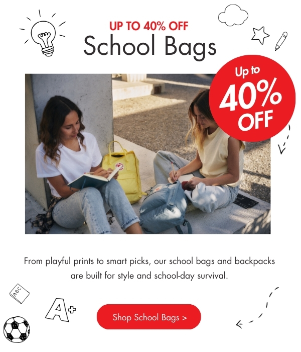 Up to 40% off Backpacks