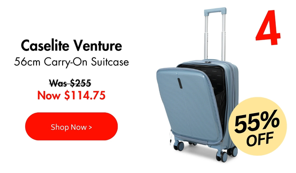 Caselite Venture 57cm Top Open Hardside Carry-On Suitcase - 55% off