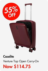 Caselite Venture 57cm Top Open Hardside Carry-On Suitcase 