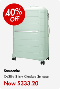 Samsonite Oc2lite 81cm Hardside Checked Suitcase Spearmint