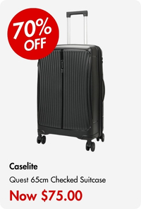 Caselite Quest 65cm Hardside Checked Suitcase Black