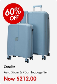 Caselite Aero 56cm & 75cm Hardside Luggage Set Light Blue