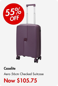 Caselite Aero 56cm Hardside Carry-On Suitcase Purple