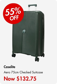 Caselite Aero 75cm Hardside Checked Suitcase Forest Green