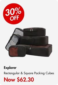 Explorer Rectangular & Square Packing Cubes 6 Pack Black