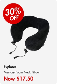Explorer Memory Foam Neck Pillow Black
