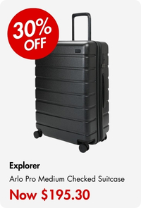 Explorer Arlo Pro 65cm Hardside Expandable Checked Suitcase Black