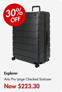 Explorer Arlo Pro 75cm Hardside Expandable Checked Suitcase Black