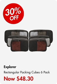 Explorer Rectangular Packing Cubes 6 Pack Black