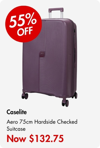 Caselite Aero 75cm Hardside Checked Suitcase Purple