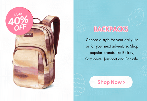 Backpacks - Up to 40% off