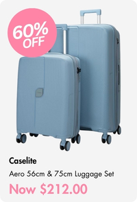Caselite Aero 56cm & 75cm Hardside Luggage Set Light Blue
