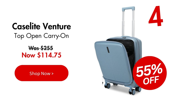 Caselite Venture 57cm Top Open Hardside Carry-On Suitcase Grey Blue