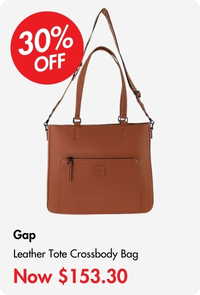 Gap Camilla Ladies Vegan Leather Modern Tote Crossbody Bag Tan