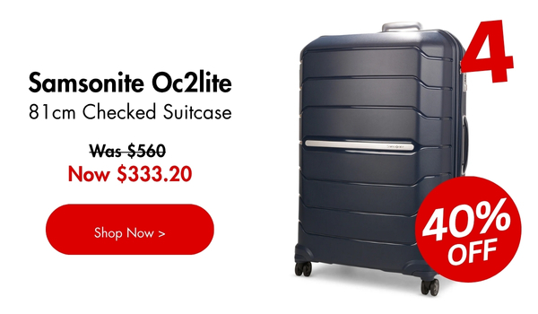 Samsonite Oc2lite 81cm Hardside Checked Suitcase Navy - 40% Off