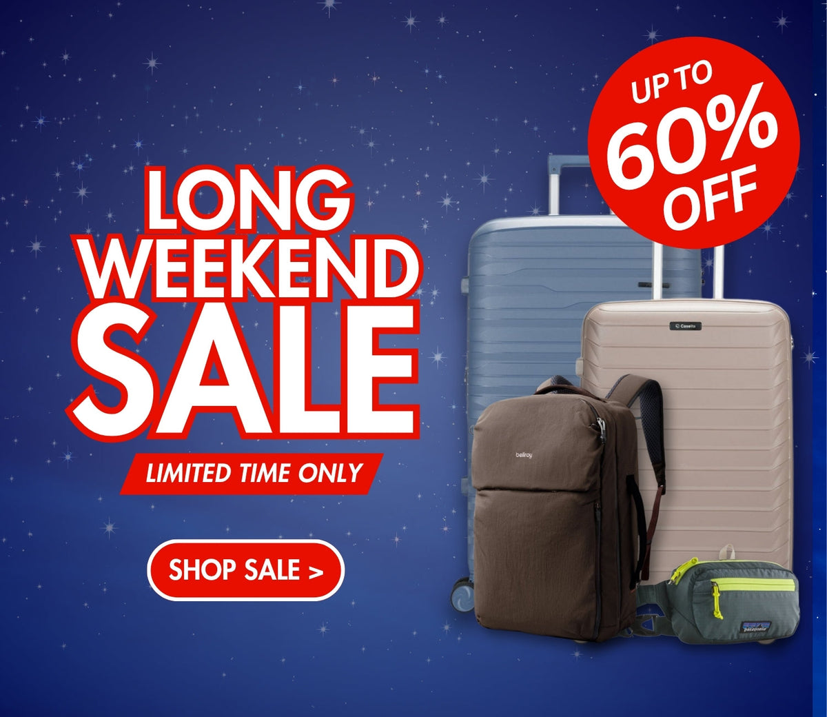 Long Weekend Sale - Up to 60% off