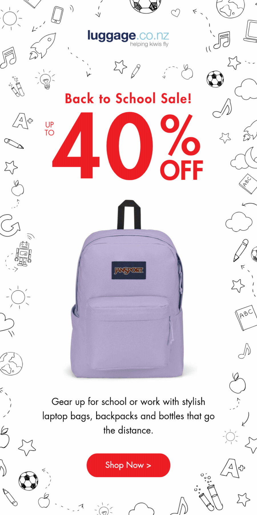 Back to School Sale - Up to 40% off