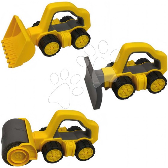 Sada 3 pracovné autíčka do piesku Power Worker Griffy Set BIG bager pluh a cestný valec od 12 mes BIG54853
