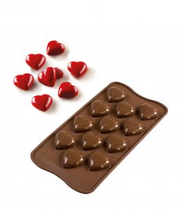 Stampo in Silicone - 12 Cioccolatini Cuore 3D