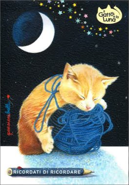 Il Gatto e la Luna - Miniblocco con Calamita