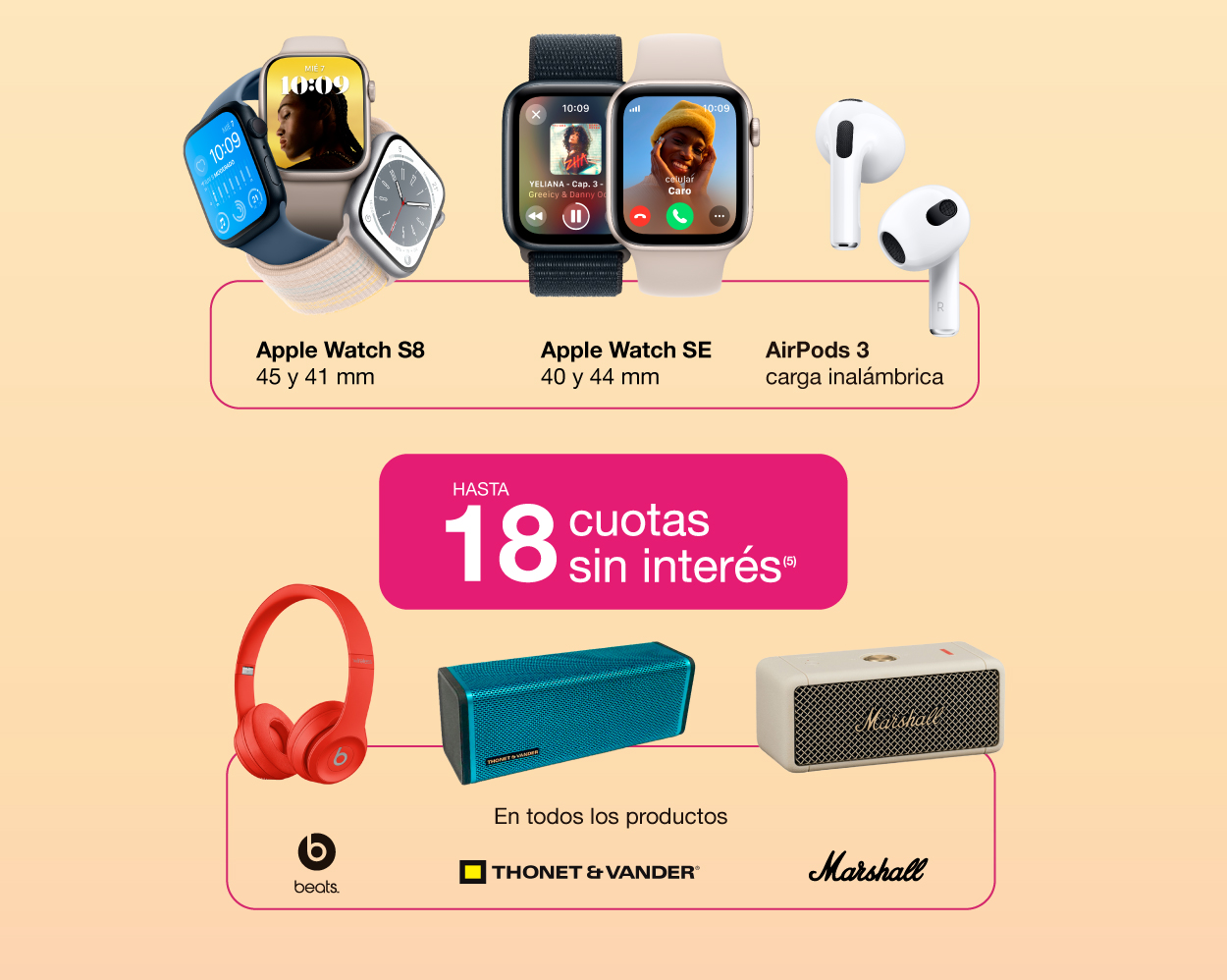 Hasta 18 cuotas sin interés