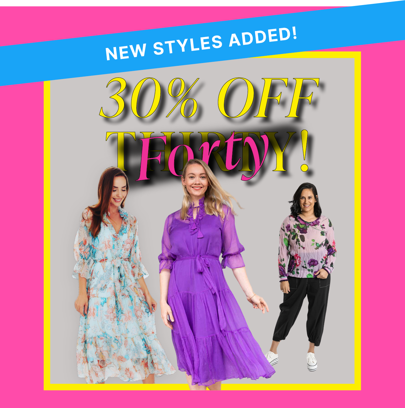 It’s almost Summer!  We’re celebrating with 30% OFF forty fabulous styles, for a limited time!