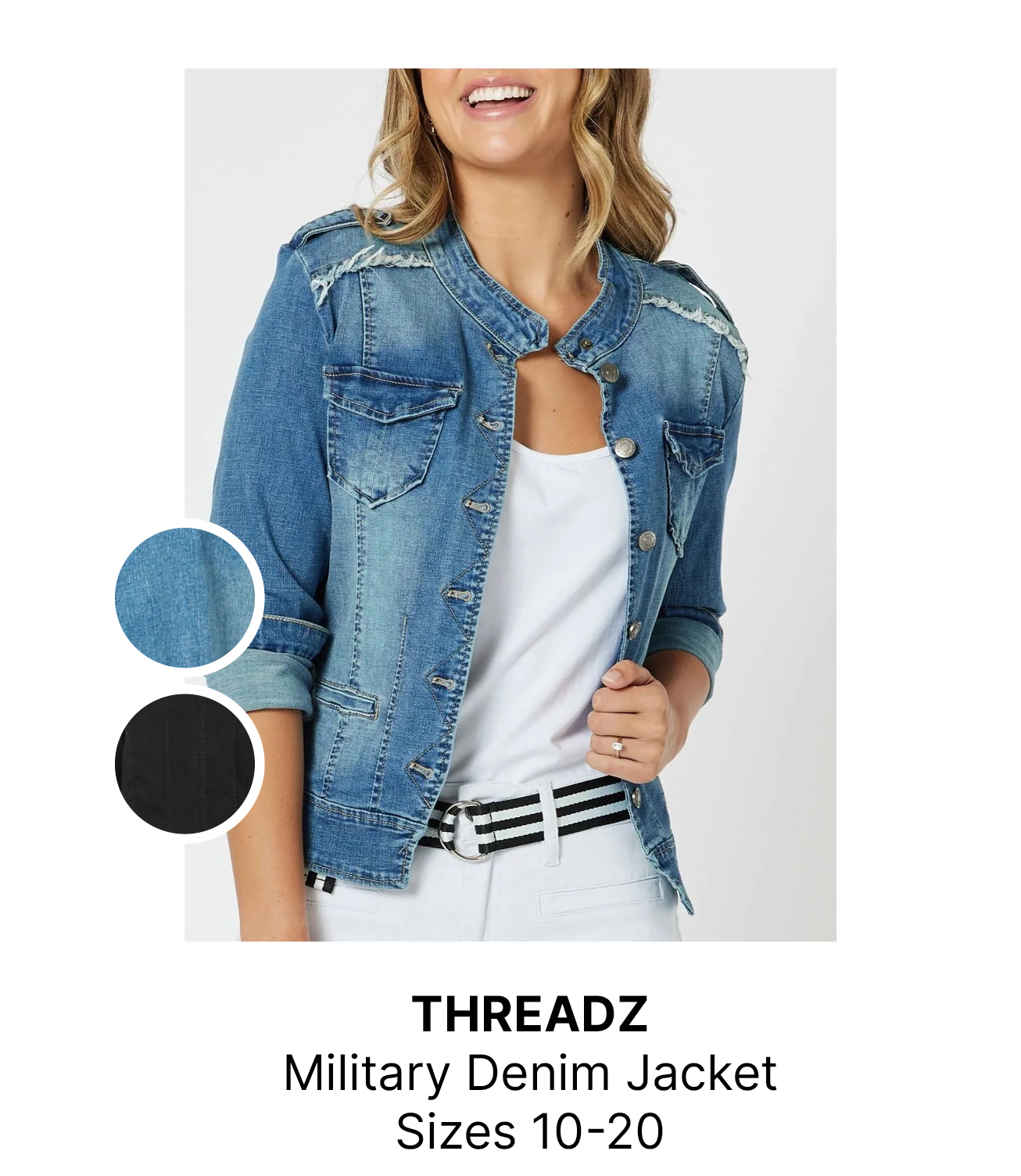 Threadz - 38706 Military Denim Jacket