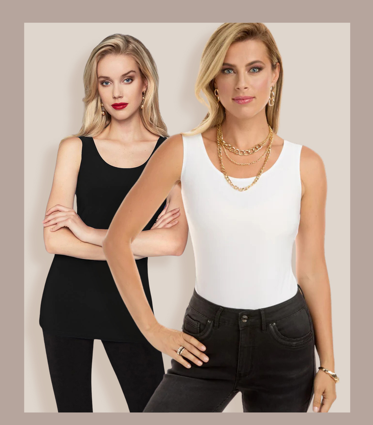 NEW! Knit Cami in Black or Off White. Also in Pearl