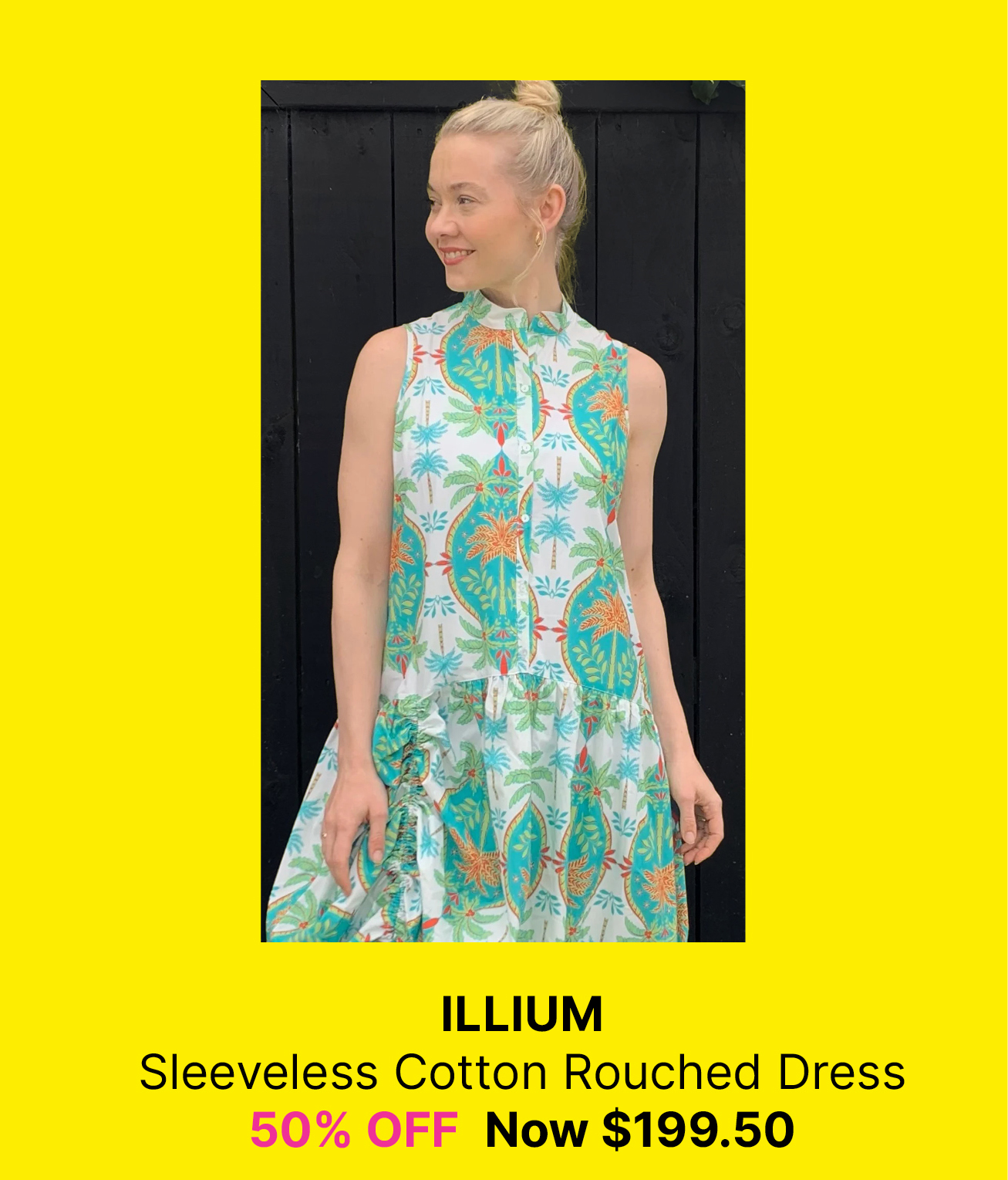 Illium - 402412 Sleeveless Cotton Rouched Dress