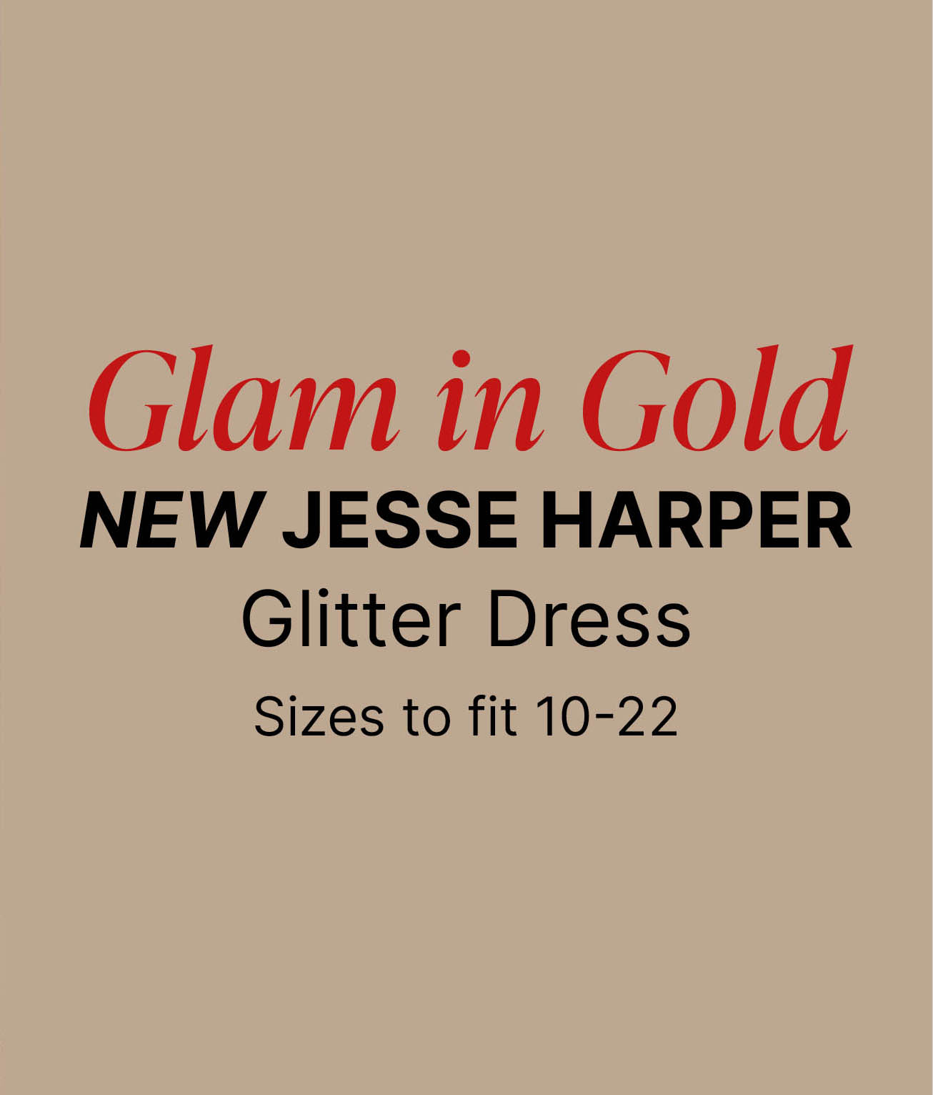 Jesse Harper - JH0570 Gold Glitter Dress