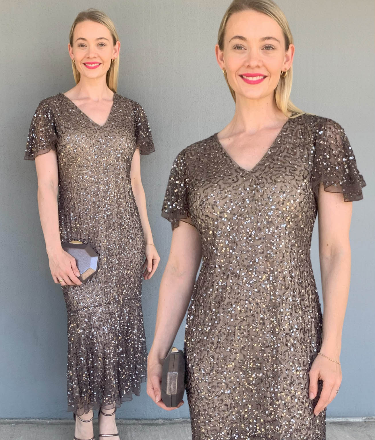 Jesse Harper - JH0570 Gold Glitter Dress