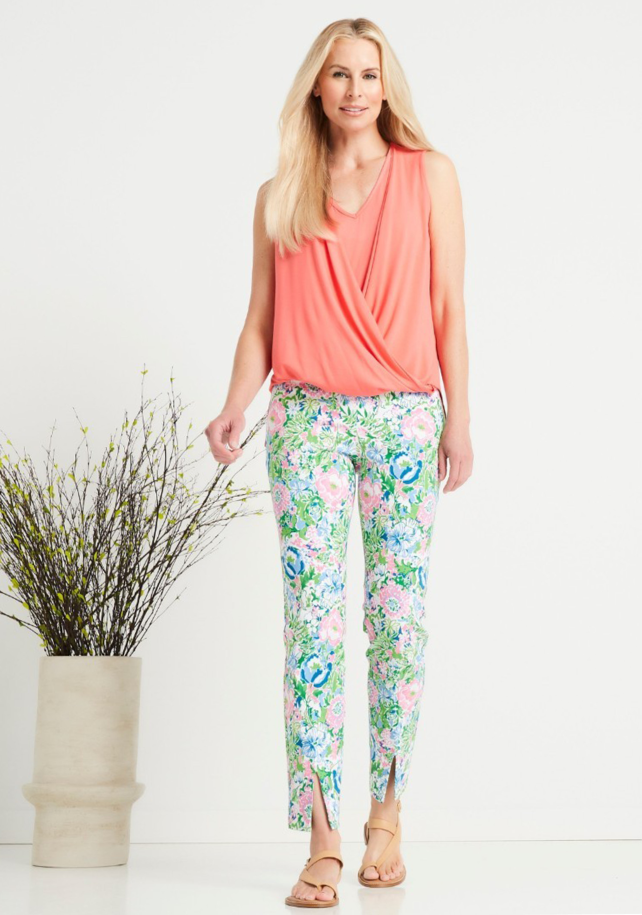 Up Pant Slim Pant in Bouquet Floral Sizes 10-24 NOW $99.50. 