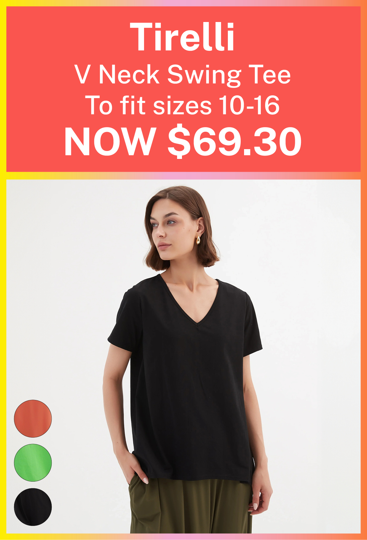 Tirelli - 24T3543 V Neck Swing Tee