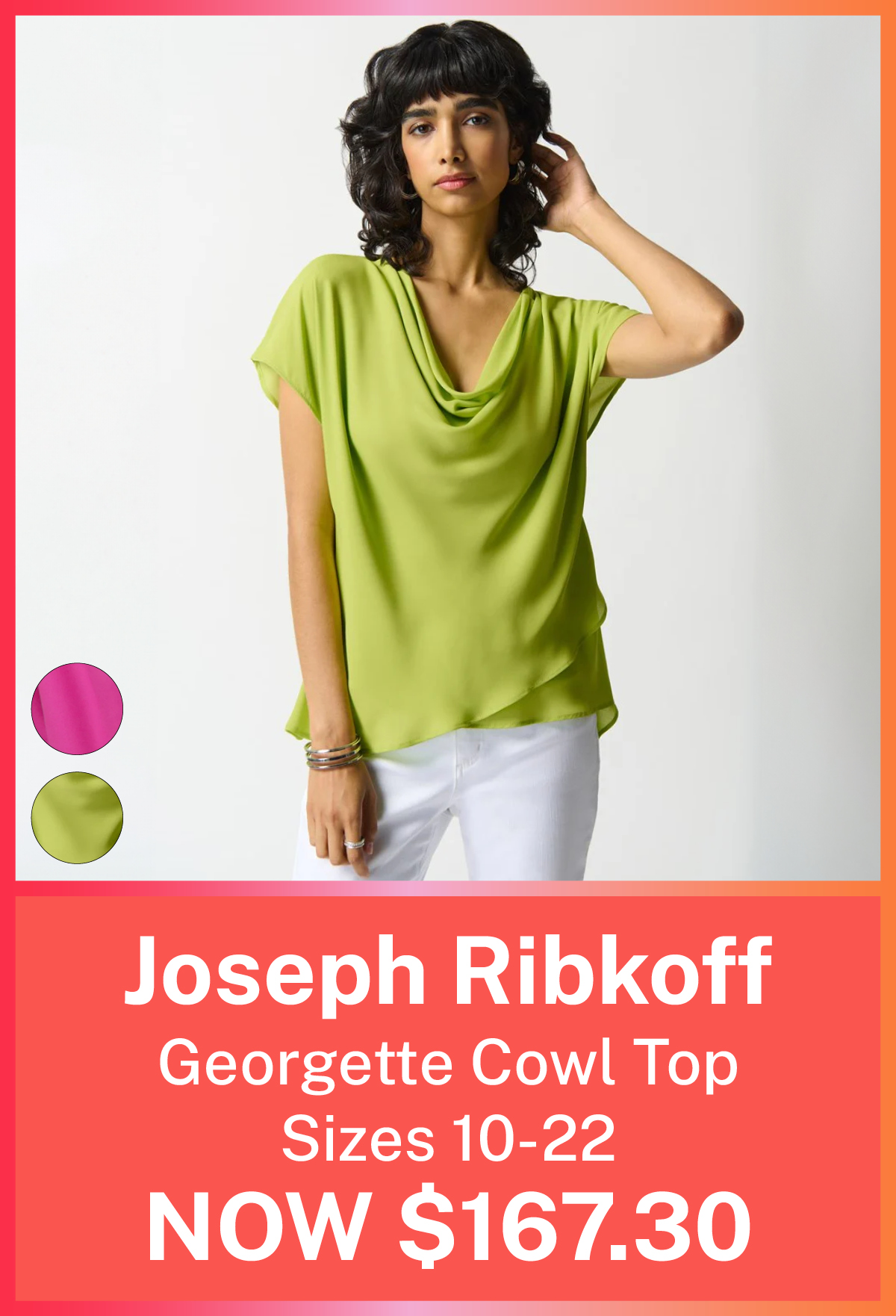 Joseph Ribkoff - 242027 Georgette Cowl Top