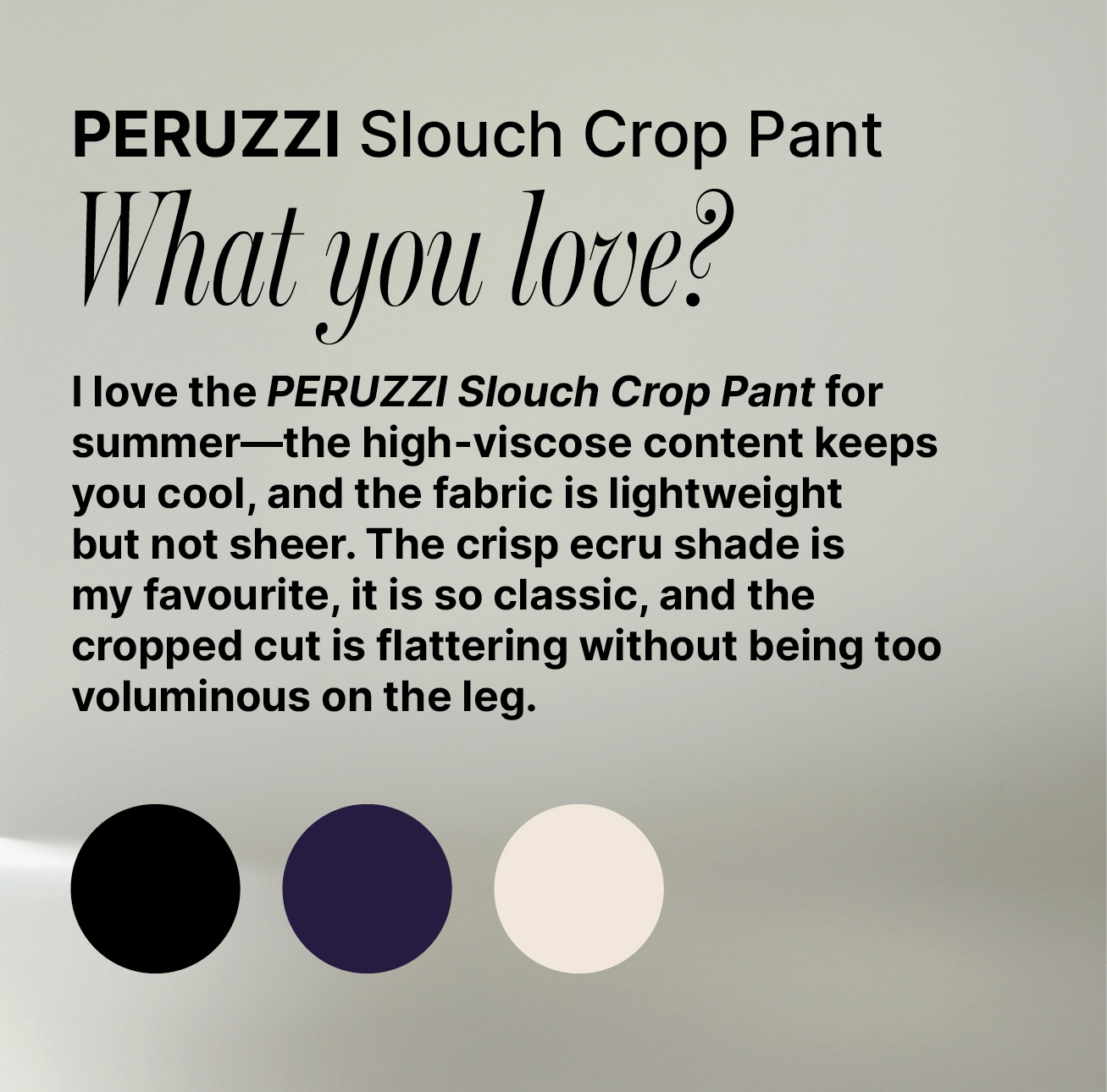 Peruzzi - S24503 Slouch Crop Pant