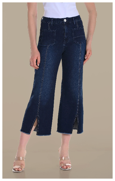 PINTUCK CROP JEANS  Diamante-embellished front seam. 