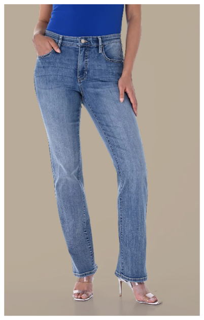 TUMMY CONTROL JEANS  Encased elastic waist.