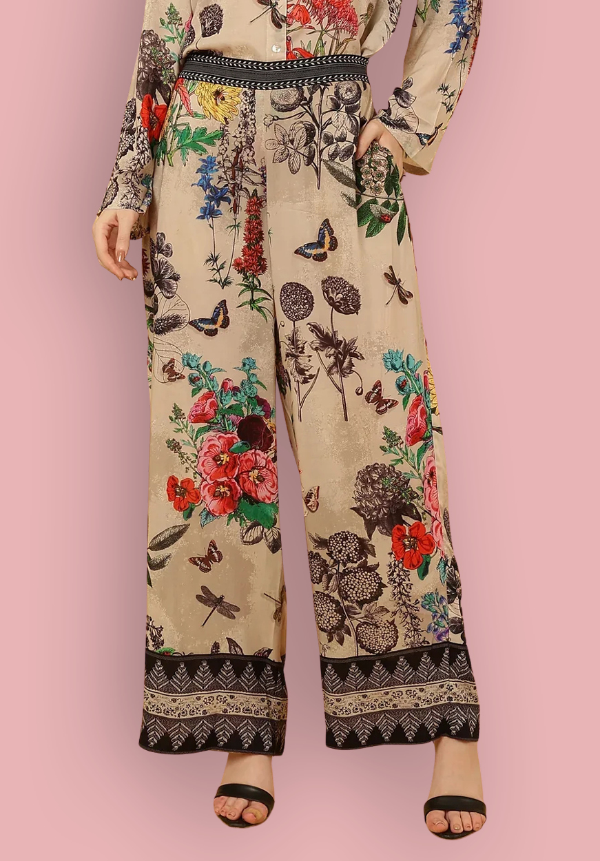 ANANNASA Otono Long Shirt and Palazzo Pants