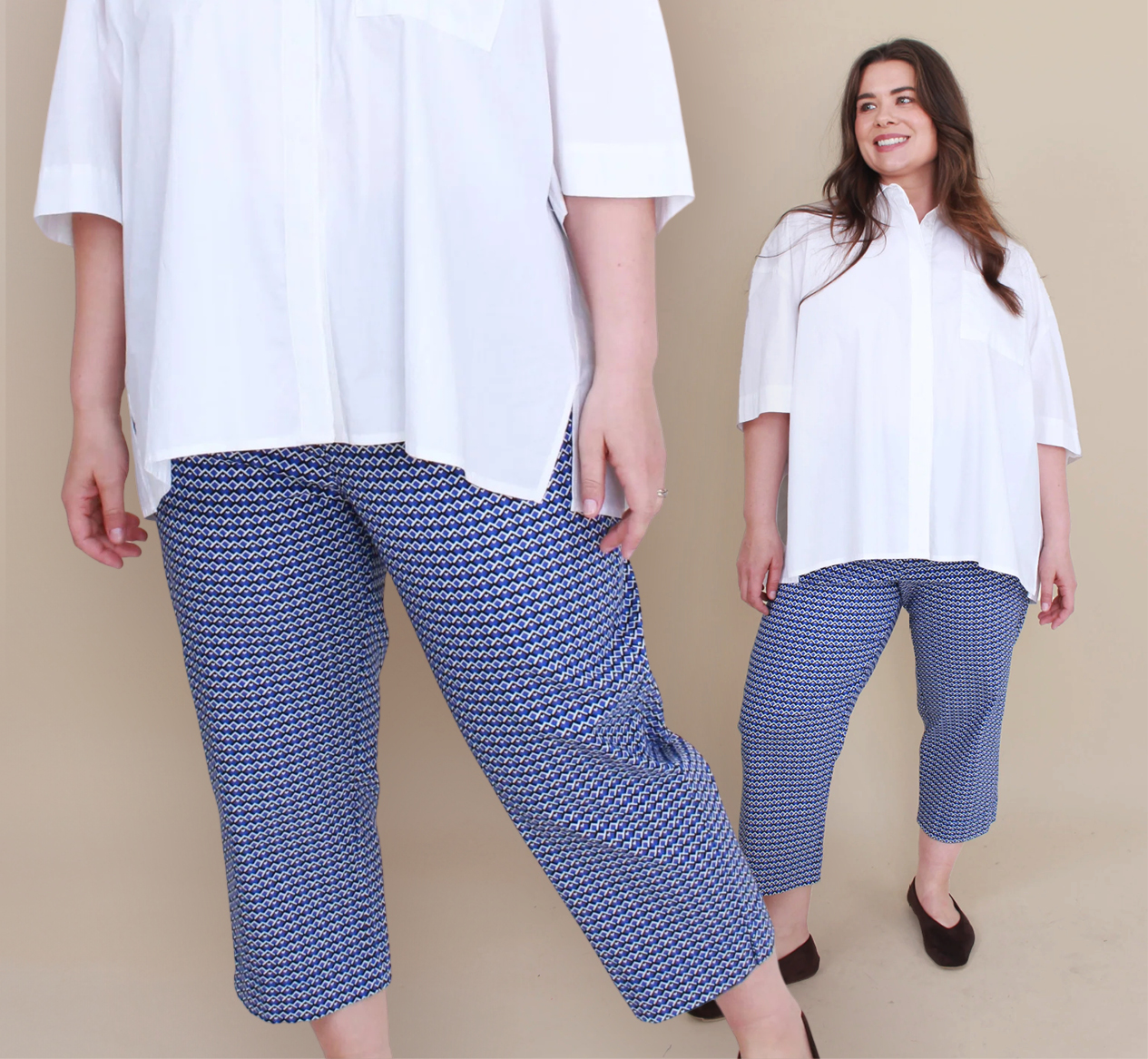 Bittermoon  Golf Pant. Sizes 10-26  Magazine  Gloria Pleated Shirt. Sizes to fit  10-24