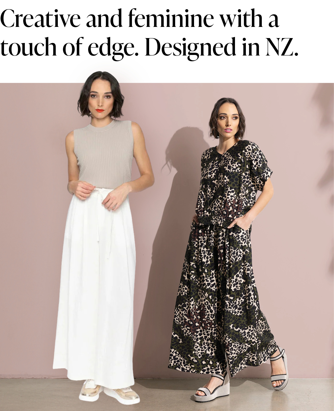 Adelle Pants. Oatmeal or leopard  Sizes to fit 10-18