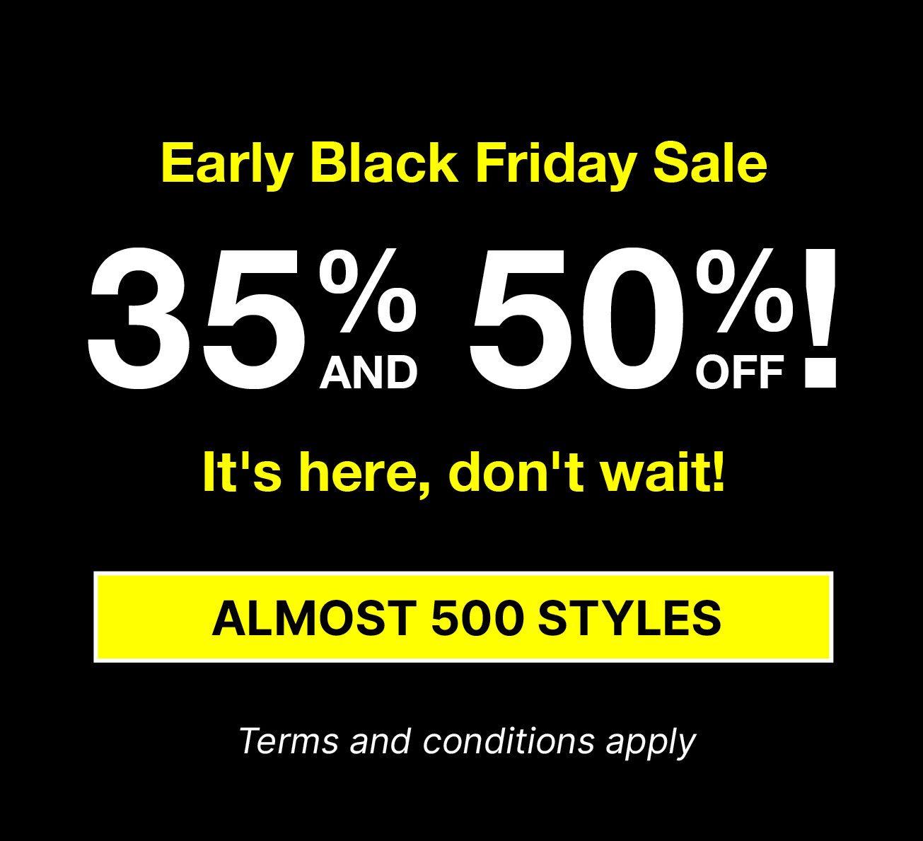 EARLY BLACK FRIDAY SALE