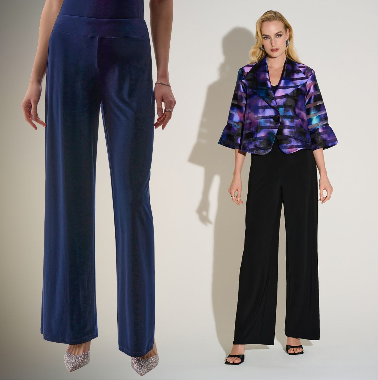 Joseph Ribkoff  Wide Leg Pant  Black or Midnight. Sizes to fit 10-24