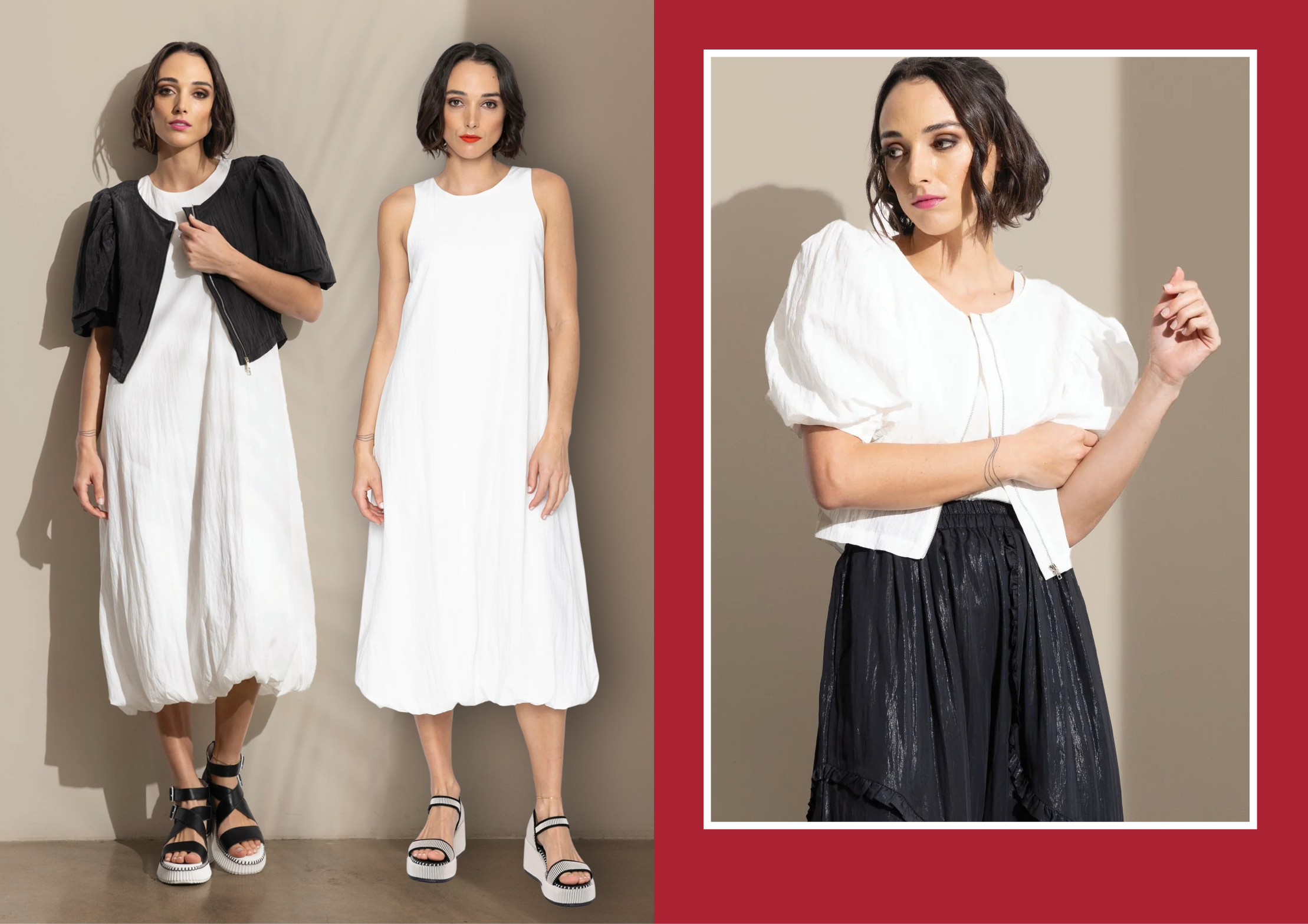 Annie Top Reversible. Black or white.  Rosa Dress White  Sizes to fit 10-18