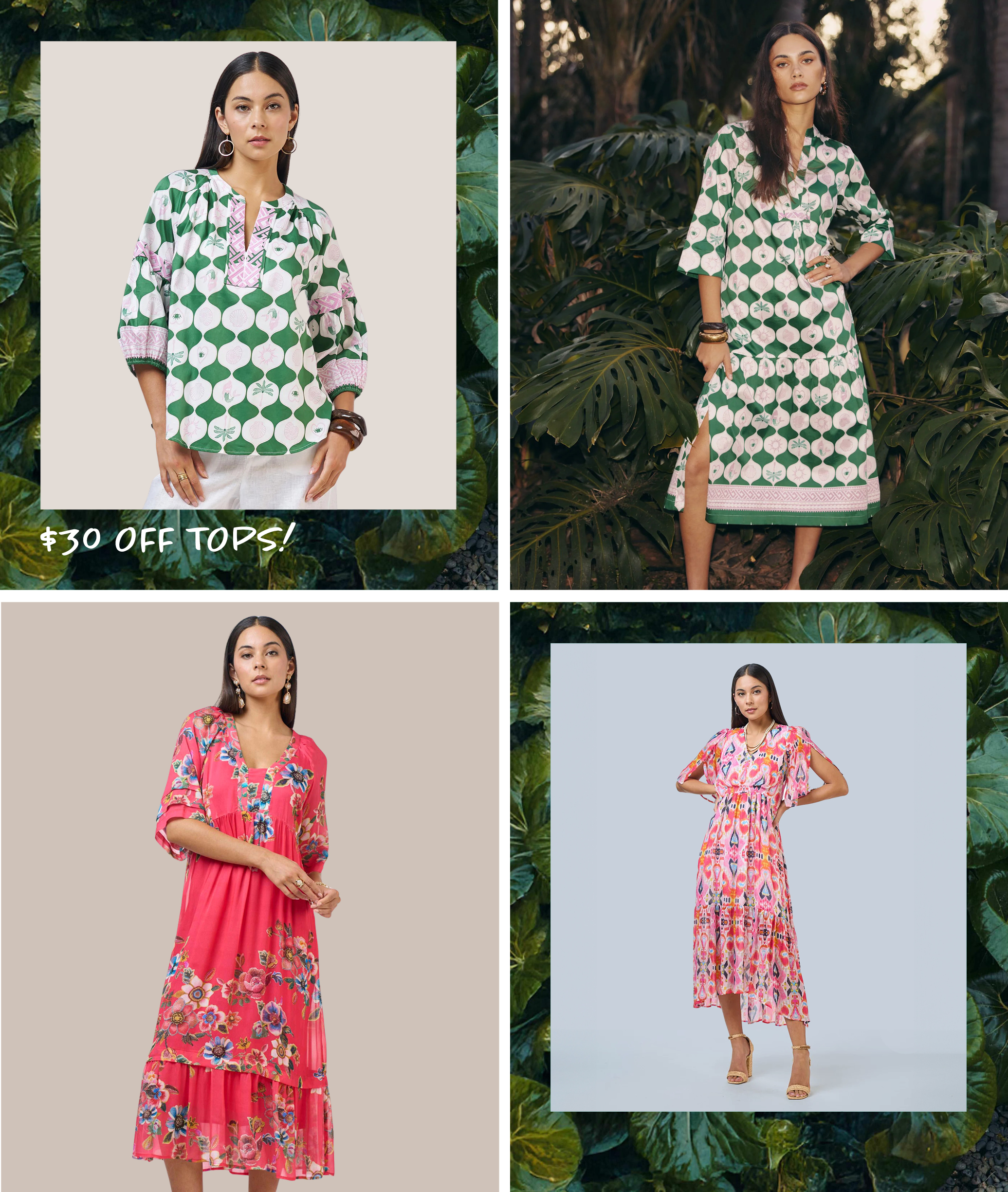 LOOBIE'S STORY Kya Blouse, Kya Midi Dress, Zinnia Midi Dress and Solana Midi Dress. Sizes 10-20