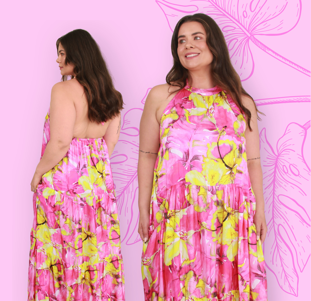 Enjoy 20% off Haris Cotton, all new arrivals and full price items   (Top) One Shoulder Asymmetrical Dress, sizes 10-18. (Above) Batwing Printed Dress, sizes 10-22 and Halter Neck Dress all in sizes 10-18