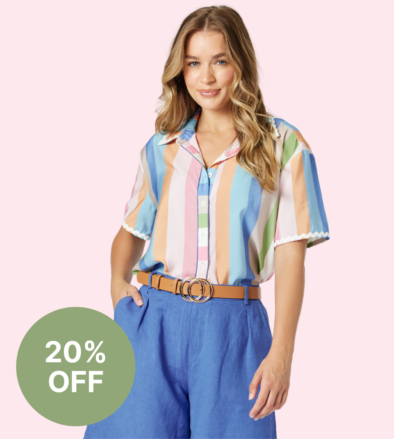 Enjoy 20% off Threadz, all new arrivals and full price items. Lucy Stripe Top, sizes to fit  10-20