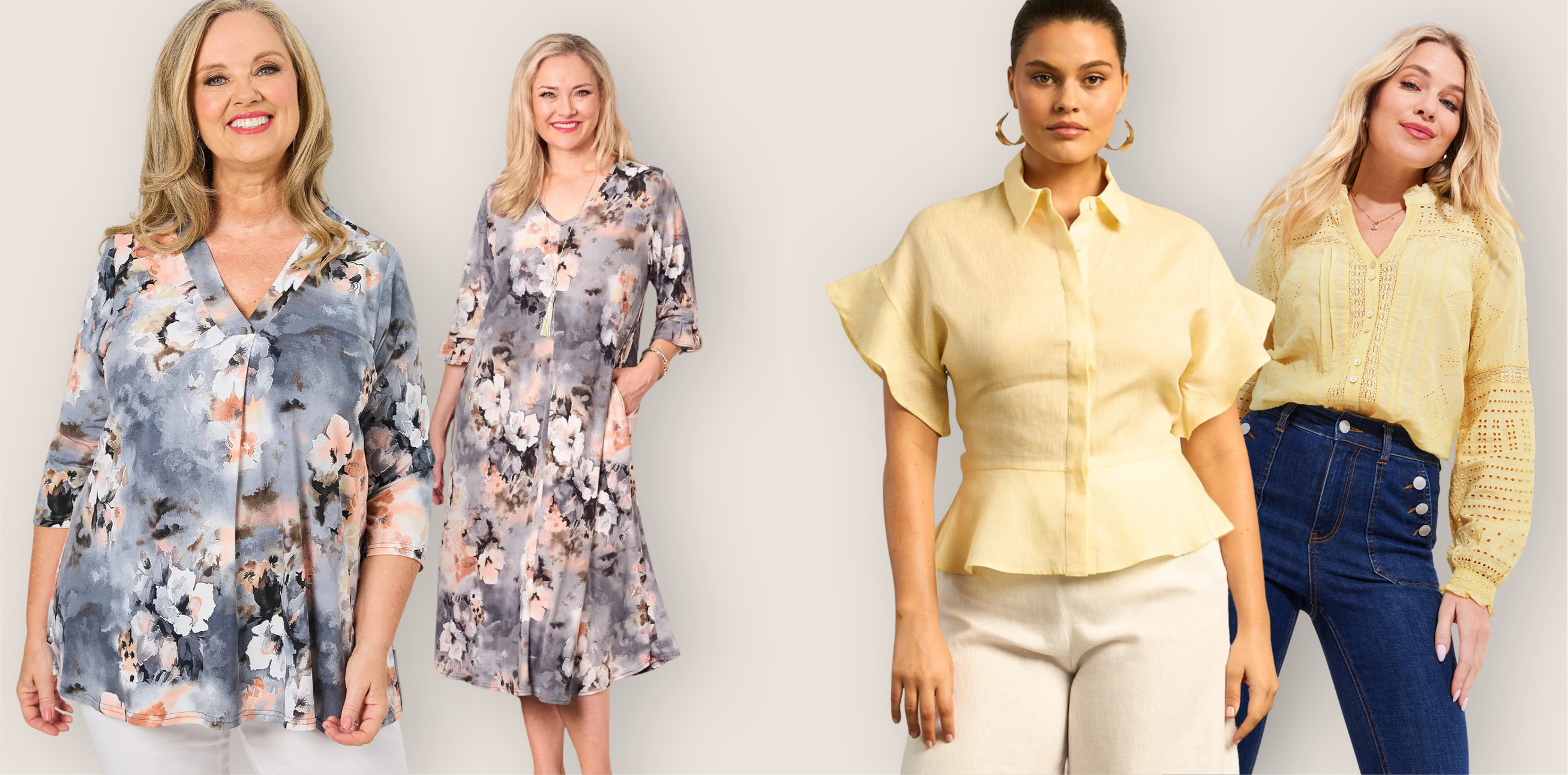 Swish Inverted Pleat Top and Cloudy Bay Dress, Zoe Kratzmann Inlet Top and Joe Browns Belle Broderie Blouse