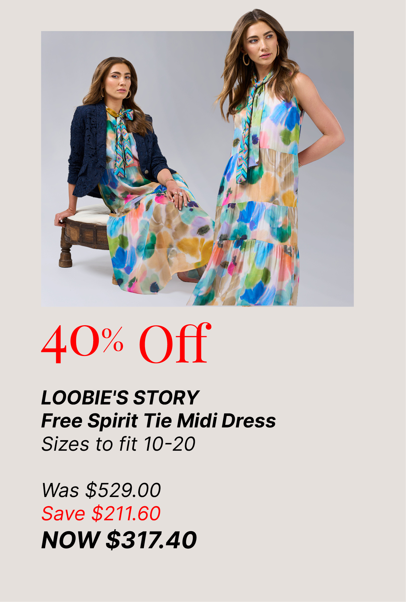 LOOBIE'S STORY Free Spirit Tie Midi Dress