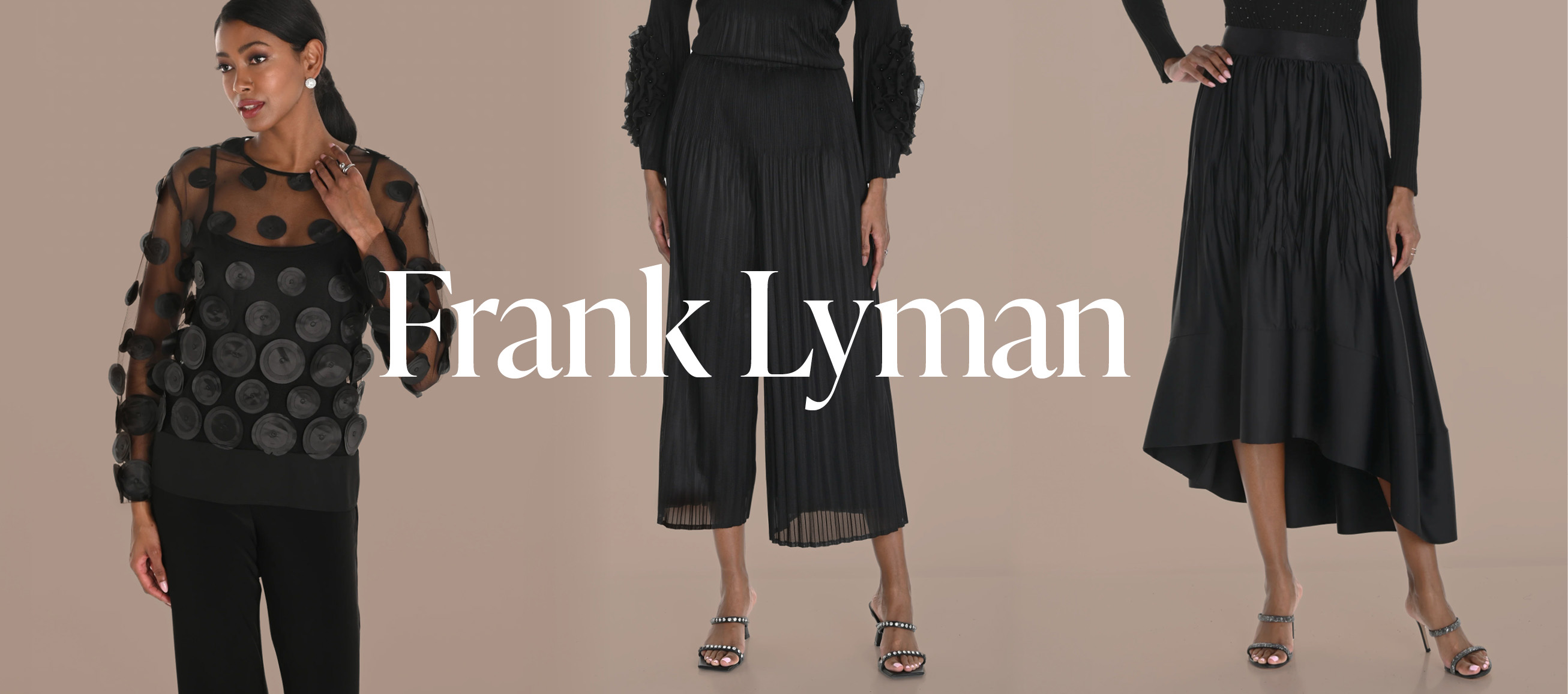 Circle Applique Top, Pleated Pant. and Taffeta Skirt. Sizes 10-18