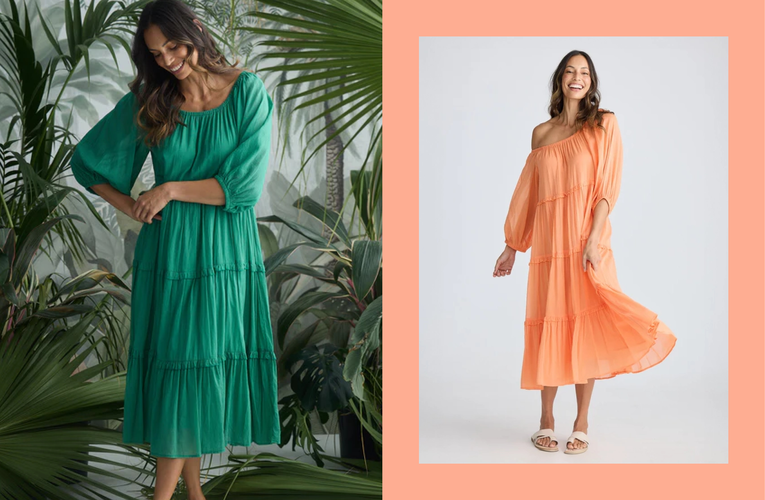 25% OFF NEW Holiday Grenadine Dress, in Jade and Coral. Sizes to fit 10-20